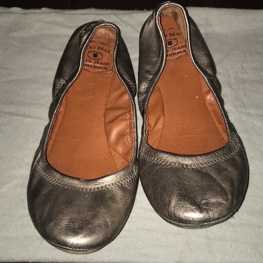 Lucky brand gold metallic flats